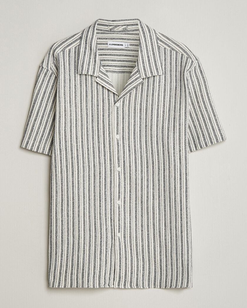 J.Lindeberg Elio Structure Resort Shirt JL Navy – Bianco