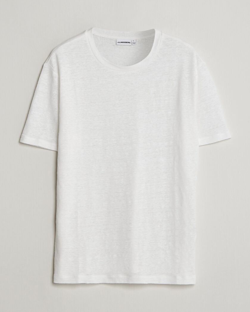 J.Lindeberg Coma Linen T-Shirt White – Bianco