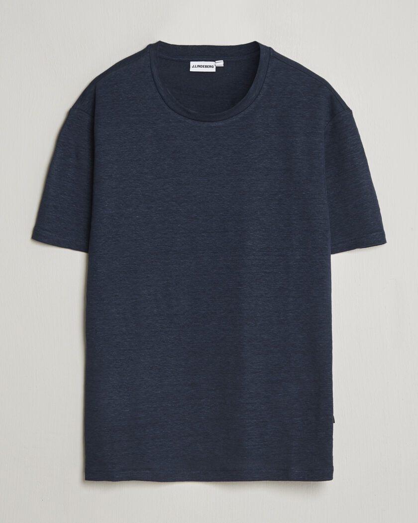 J.Lindeberg Coma Linen T-Shirt JL Navy – Blu