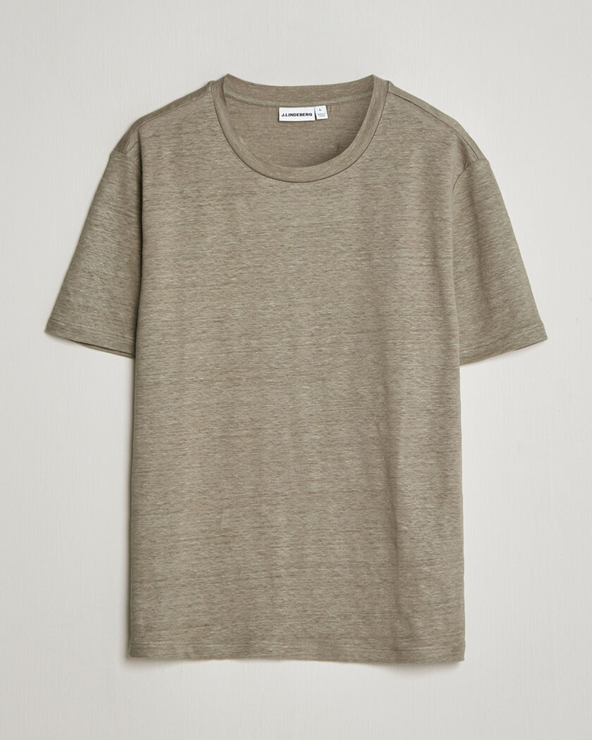 J.Lindeberg Coma Linen T-Shirt Brindle – Verde