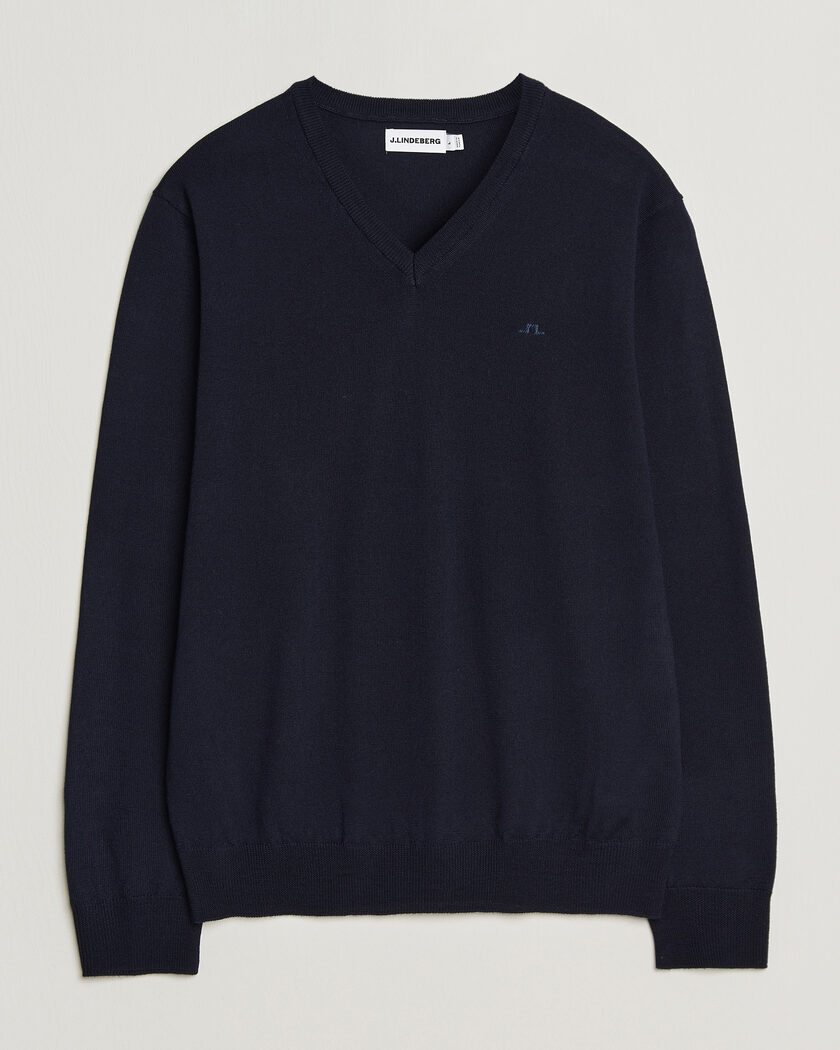 J.Lindeberg Lymann Merino V-Neck Pullover JL Navy – Blu