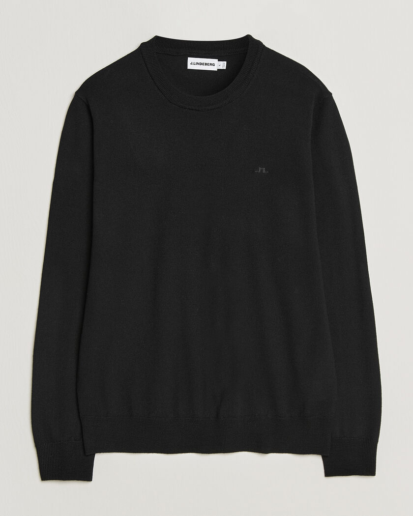 J.Lindeberg Keane Merino Crew Neck Pullover Black – Nero