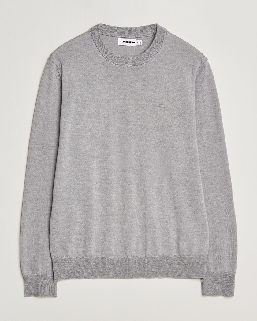 J.Lindeberg Keane Merino Crew Neck Pullover Light Grey Melange – Grigio