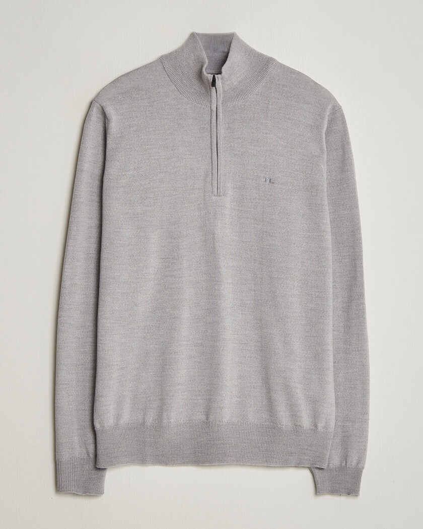 J.Lindeberg Kiyan Merino Half Zip Light Grey Melange – Grigio