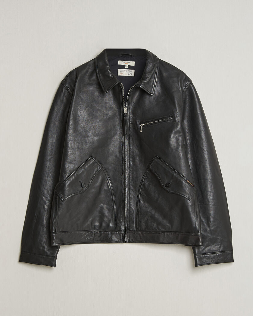 Nudie Jeans Blake Leather Jacket Black – Nero