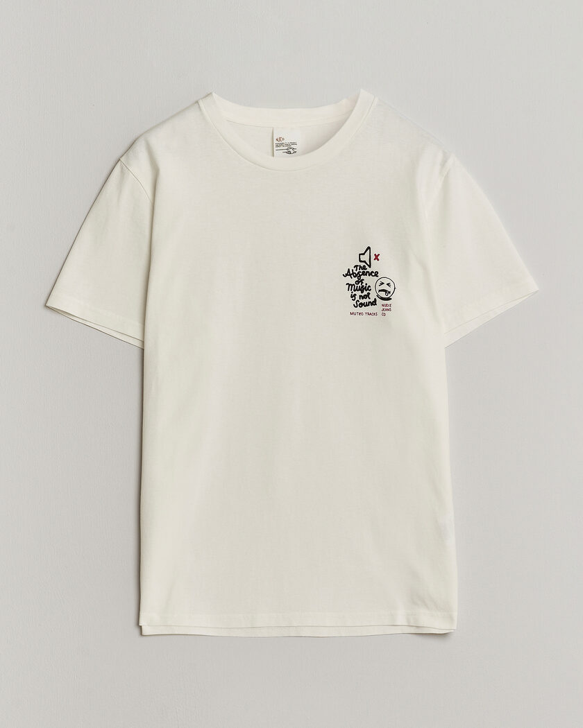 Nudie Jeans Roy Printed T-Shirt Chalk White – Bianco