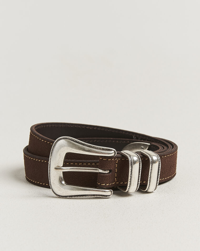 Nudie Jeans Western Suede Belt Dark Brown – Marrone