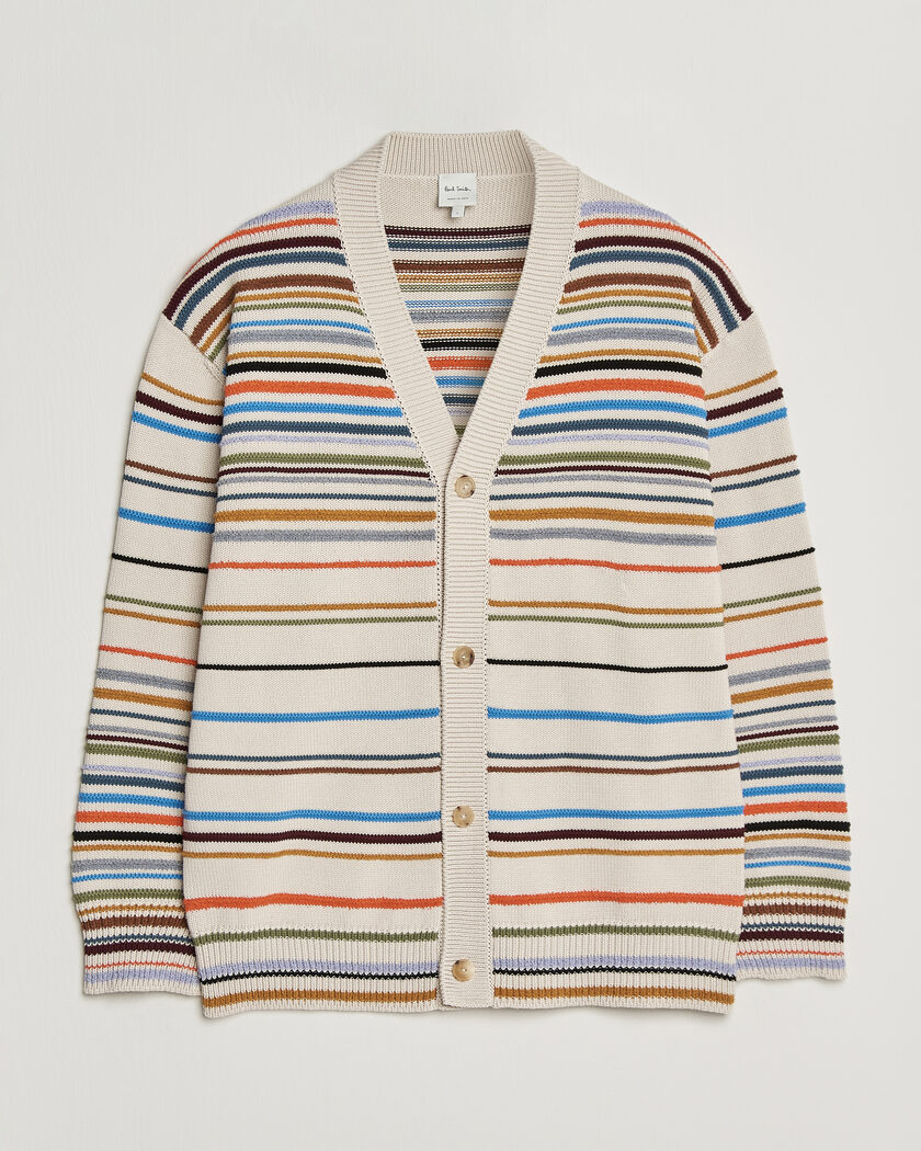Paul Smith Signature Stripe Knitted Cardigan White – Bianco