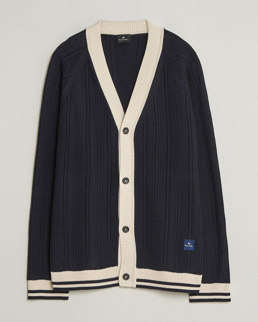 PS Paul Smith Cotton Knitted Cardigan Navy – Blu