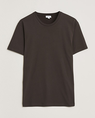 Sunspel Riviera Midweight T-Shirt Dark Chocolate – Marrone