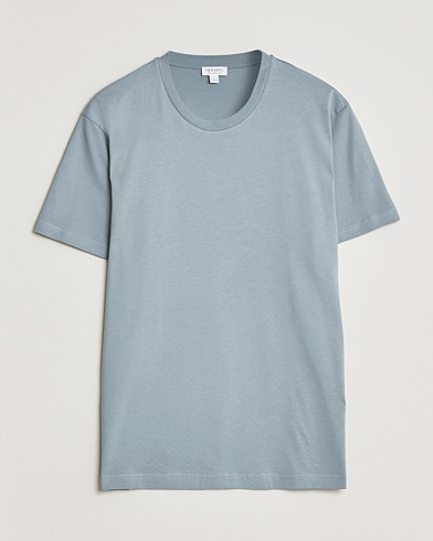 Sunspel Riviera Midweight T-Shirt Stone Blue – Blu