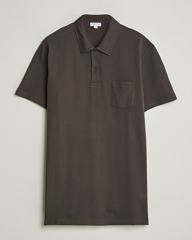 Sunspel Riviera Polo Shirt Dark Chocolate – Marrone