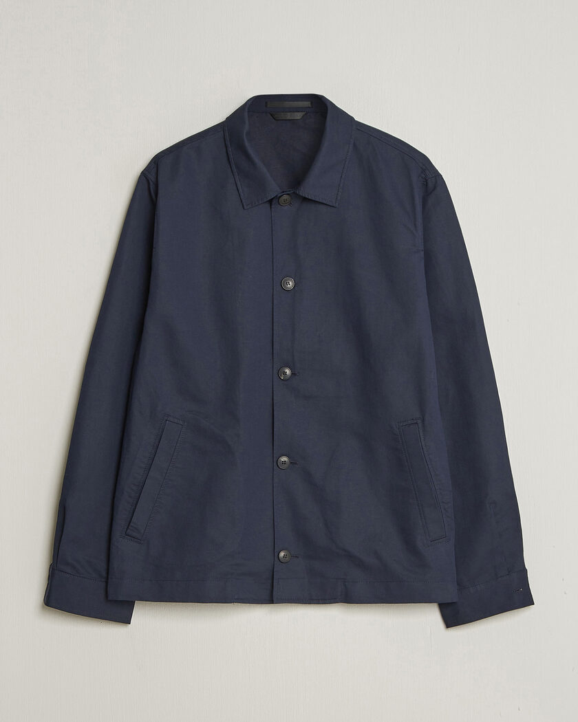 Sunspel Cotton/Linen Jacket Navy – Blu