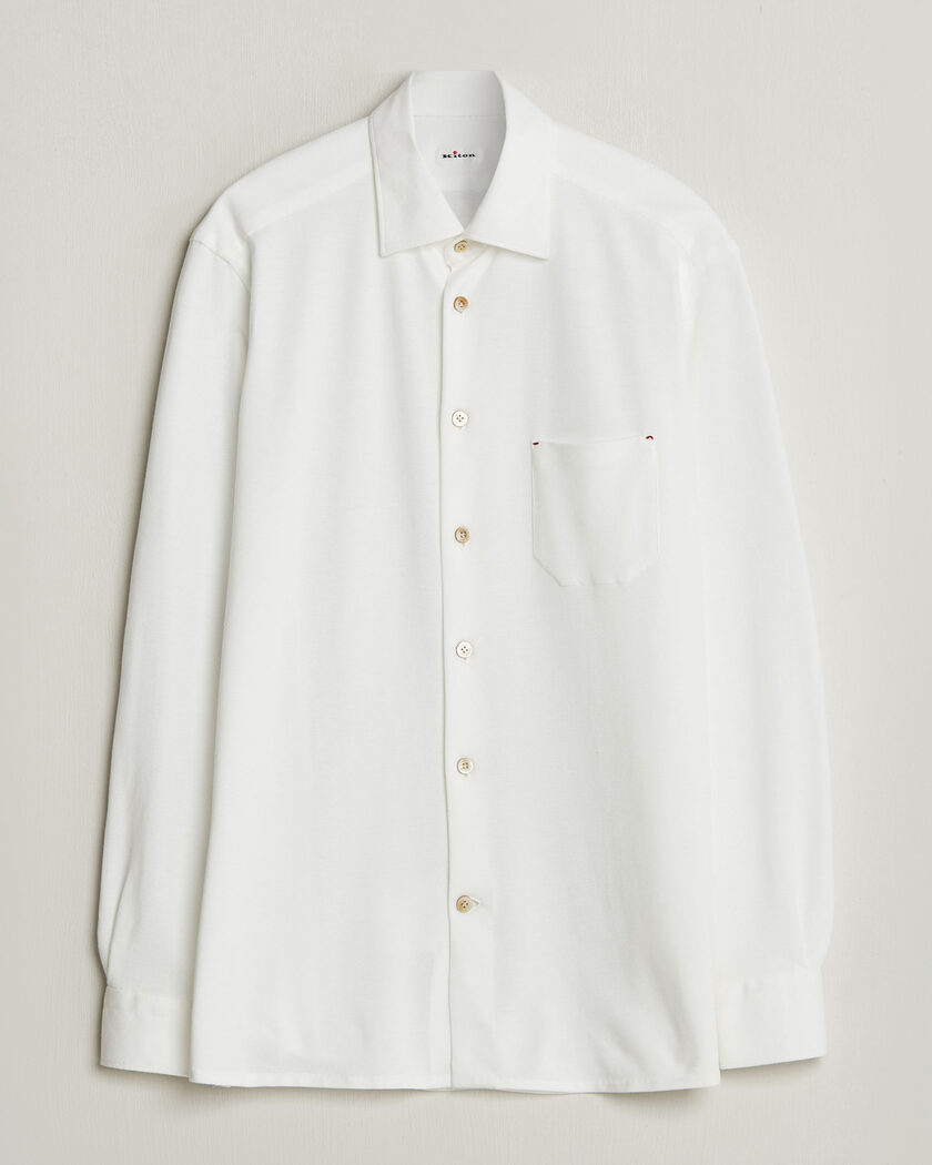 Kiton Jersey Piquet Shirt White – Bianco