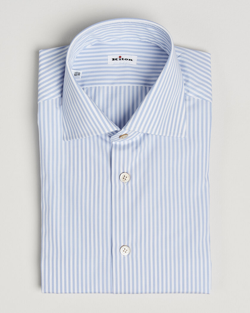 Kiton Slim Fit Dress Shirt Light Blue Stripe – Blu