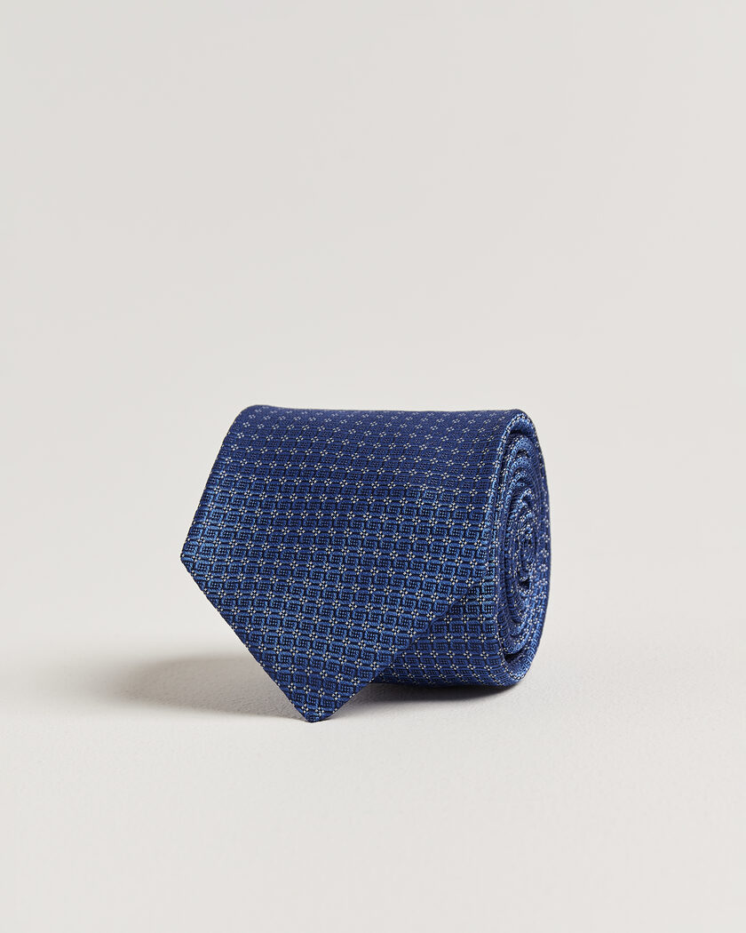 Kiton Micro Structure Silk Tie Navy – Blu