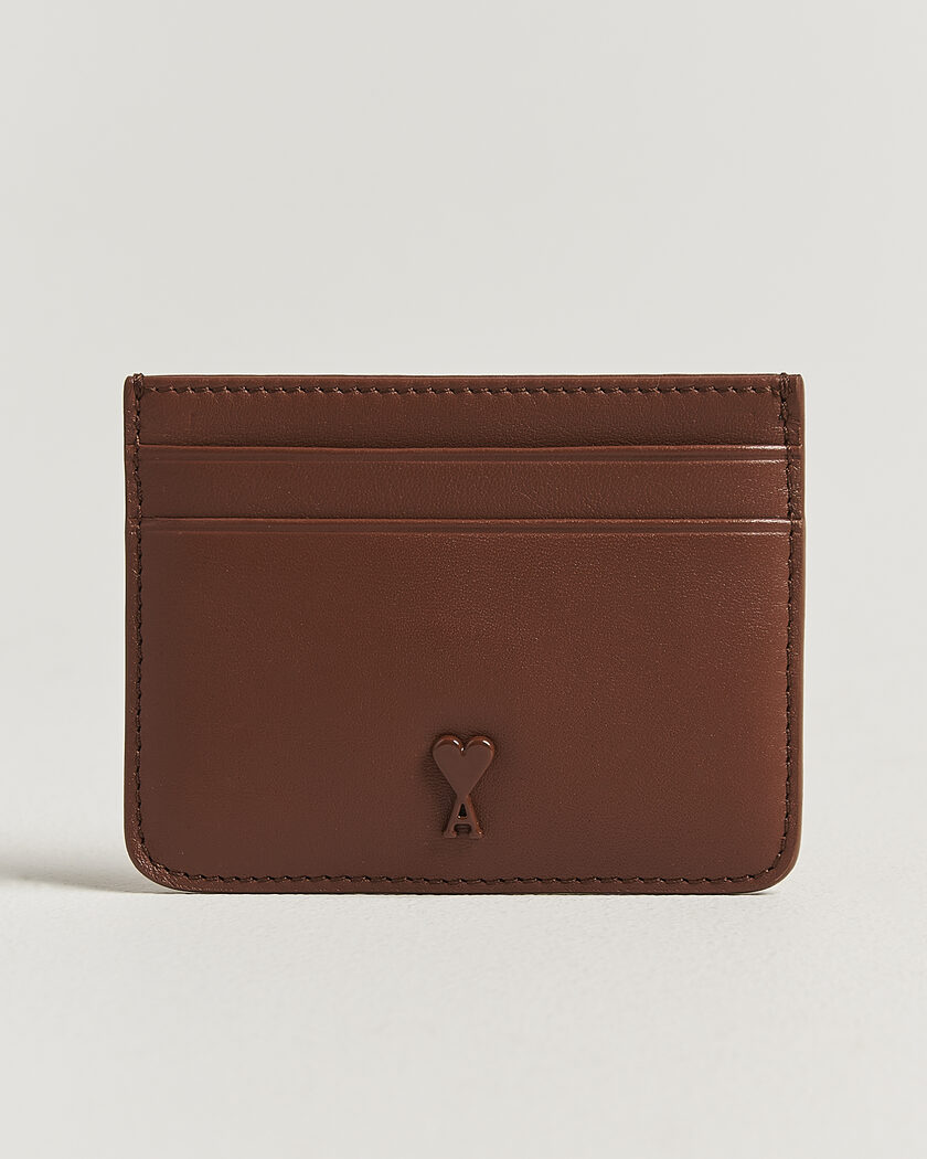 AMI Tonal Heart Logo Card Holder Caramel – Marrone