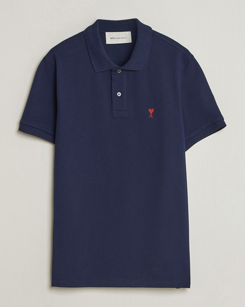 AMI Heart Logo Polo Navy – Blu