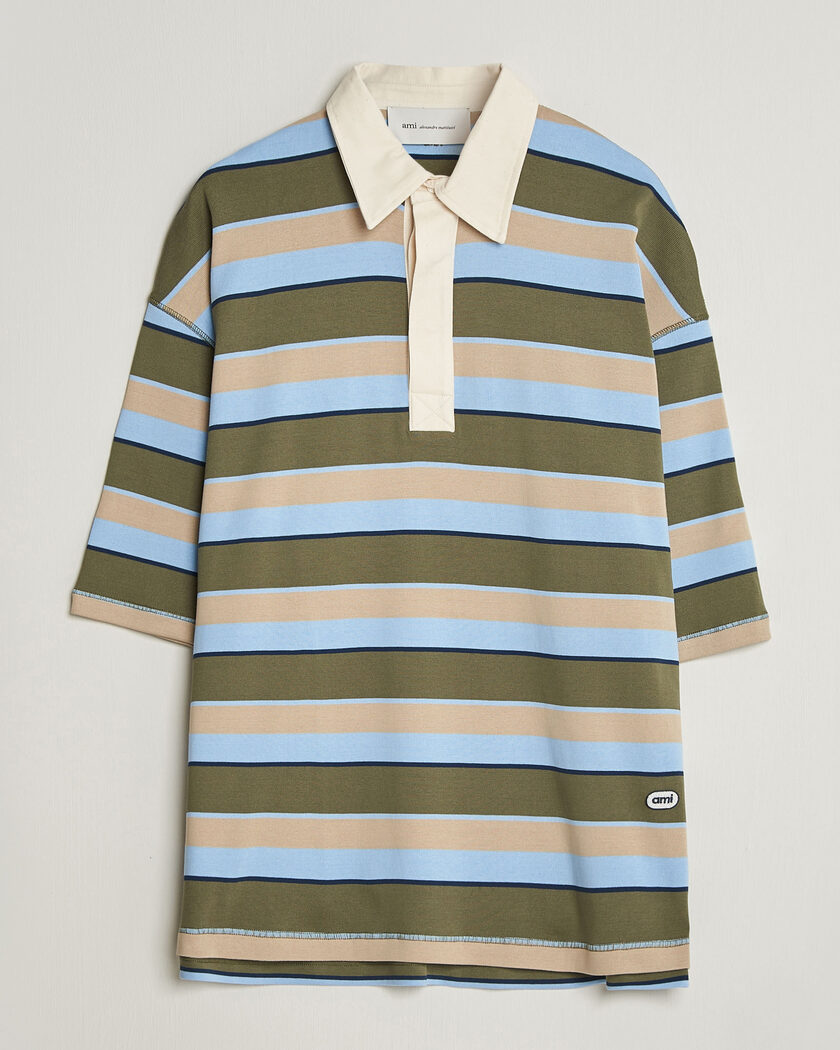 AMI Oversize Fit Striped Polo Multi – Multicolore