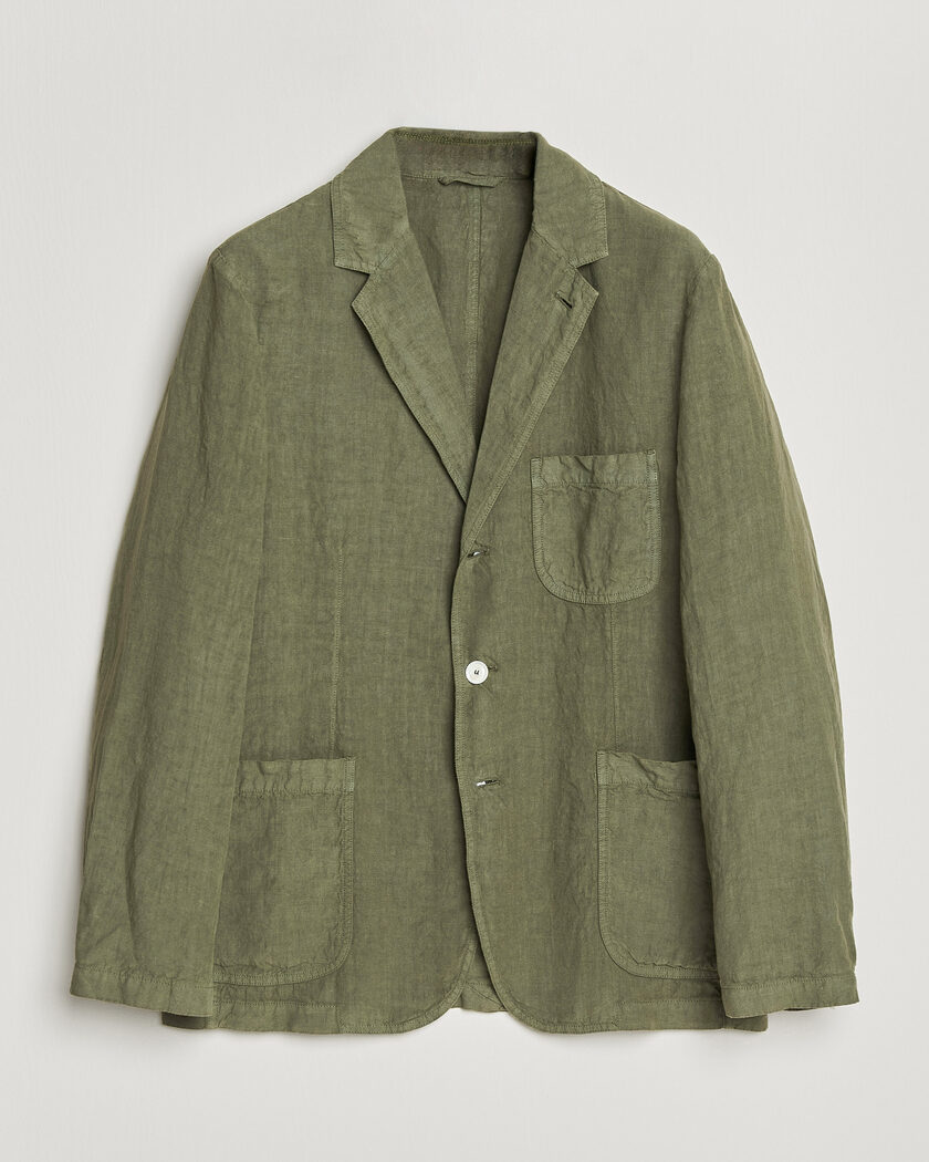 Aspesi Samuraki Linen Blazer Military – Verde