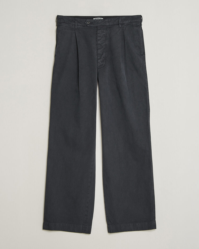 Auralee Garment Dyed Finx Chinos Black – Nero