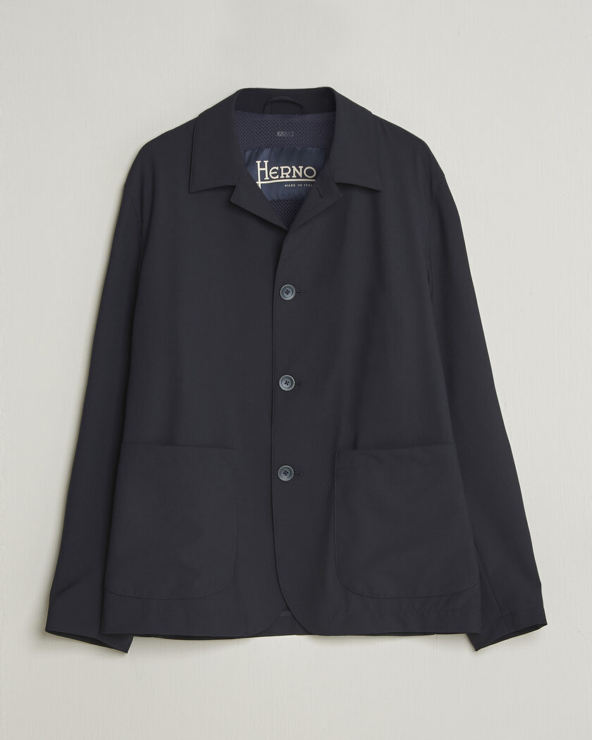 Herno Travel Wool Chore Jacket Navy – Blu