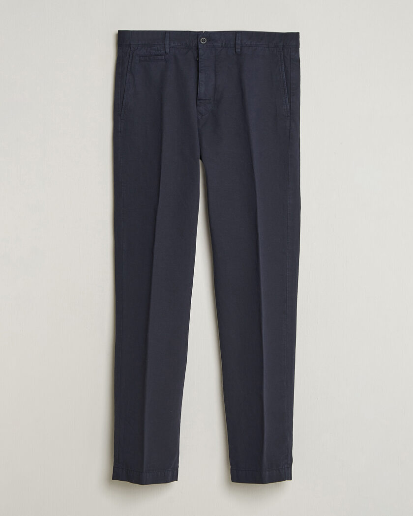 Incotex Regular Fit Cotton/Linen Slacks Navy – Blu