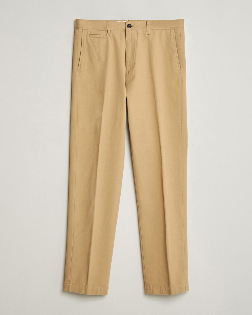 Incotex Regular Fit Uniform Cotton Slacks Khaki – Marrone