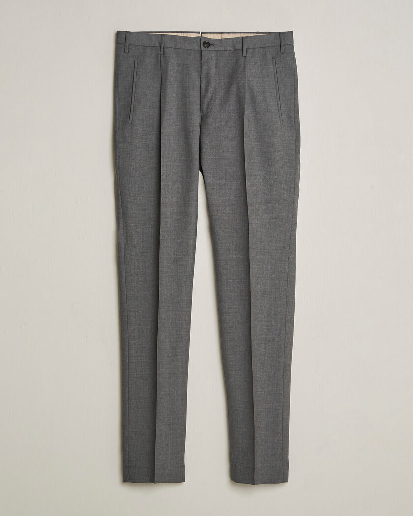 Incotex Regular Fit Super 100s Wool Pants Grey Melange – Grigio