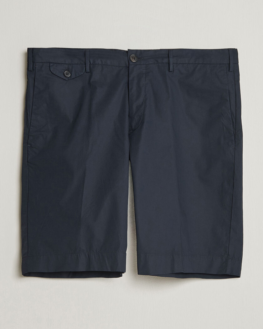 Incotex Cotton Poplin Shorts Navy – Blu