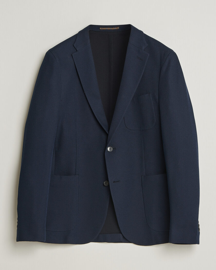 Incotex Unconstructed Jersey Blazer Navy – Blu