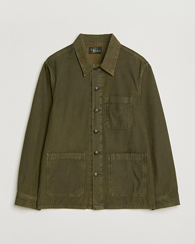 RRL Asher Overshirt Washed Brown – Marrone