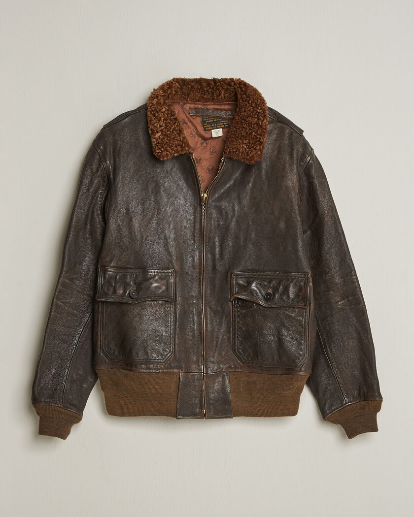 RRL Pratt Leather Jacket Vintage Brown – Marrone