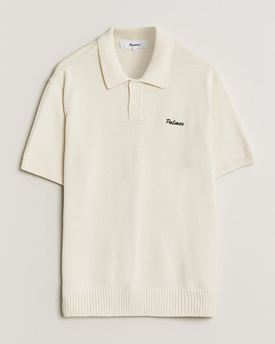 Palmes Cotton Knit Polo Off White – Bianco