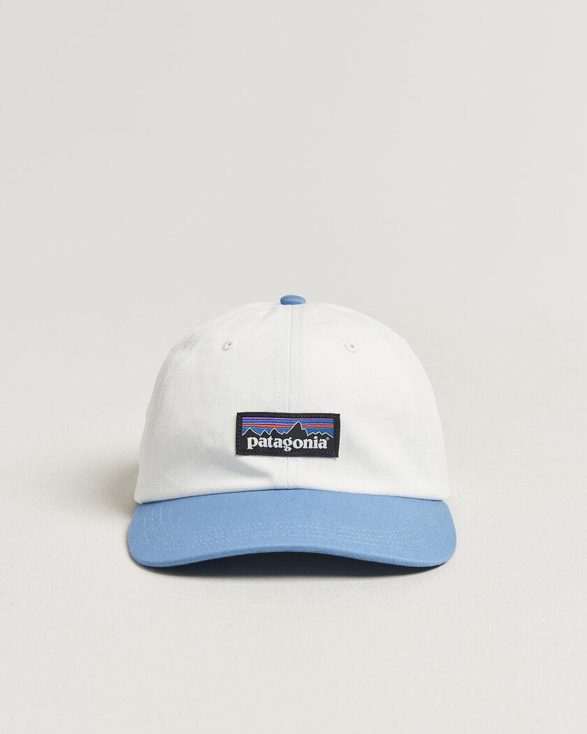 Patagonia P-6 Label Trad Cap Shore Blue – Bianco