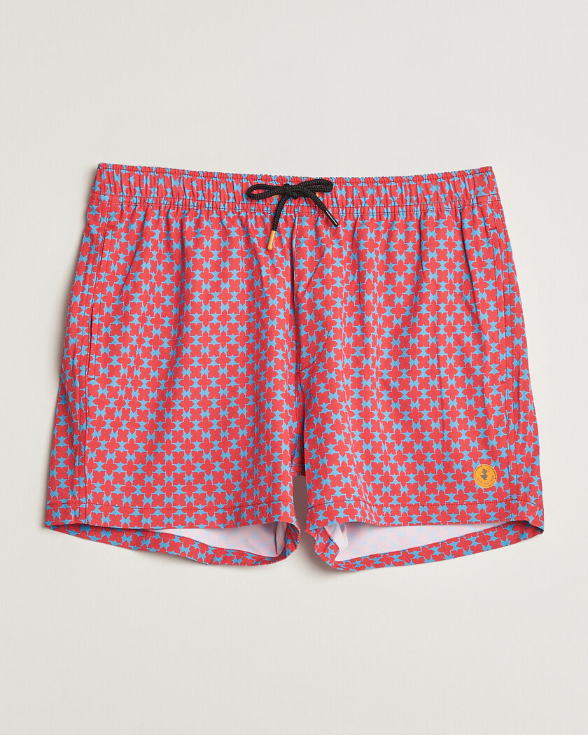 Save The Duck Printed Drawstring Swimshorts Geometrical Flowers – Rosso