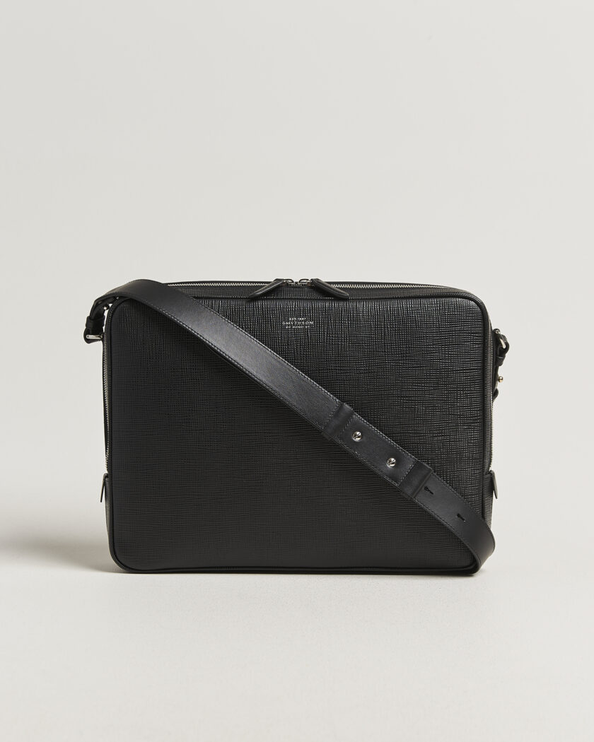 Smythson Panama Slim Messenger Bag Black – Nero