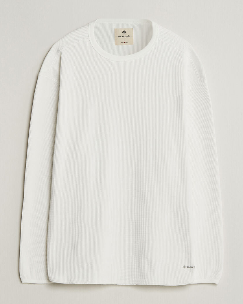 Snow Peak Dry Waffle Long Sleeve T-Shirt Off White – Bianco