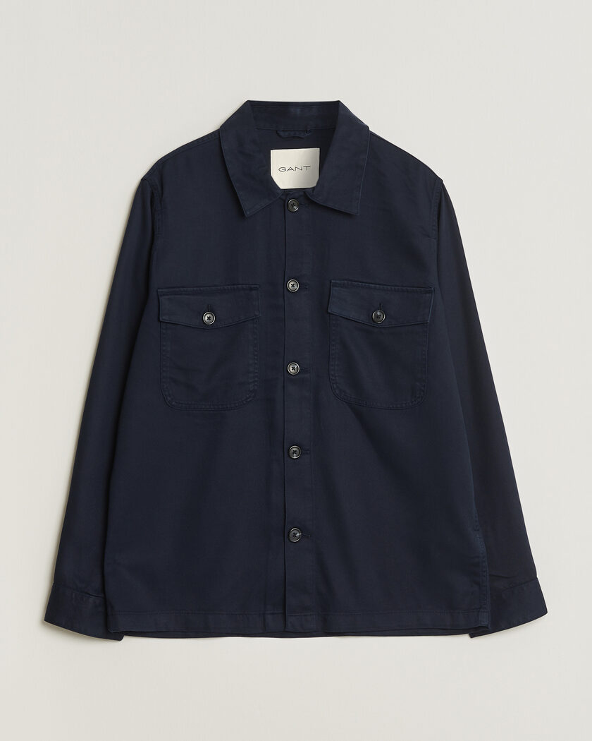 Gant Regular Fit Lyocell Overshirt Evening Blue – Blu