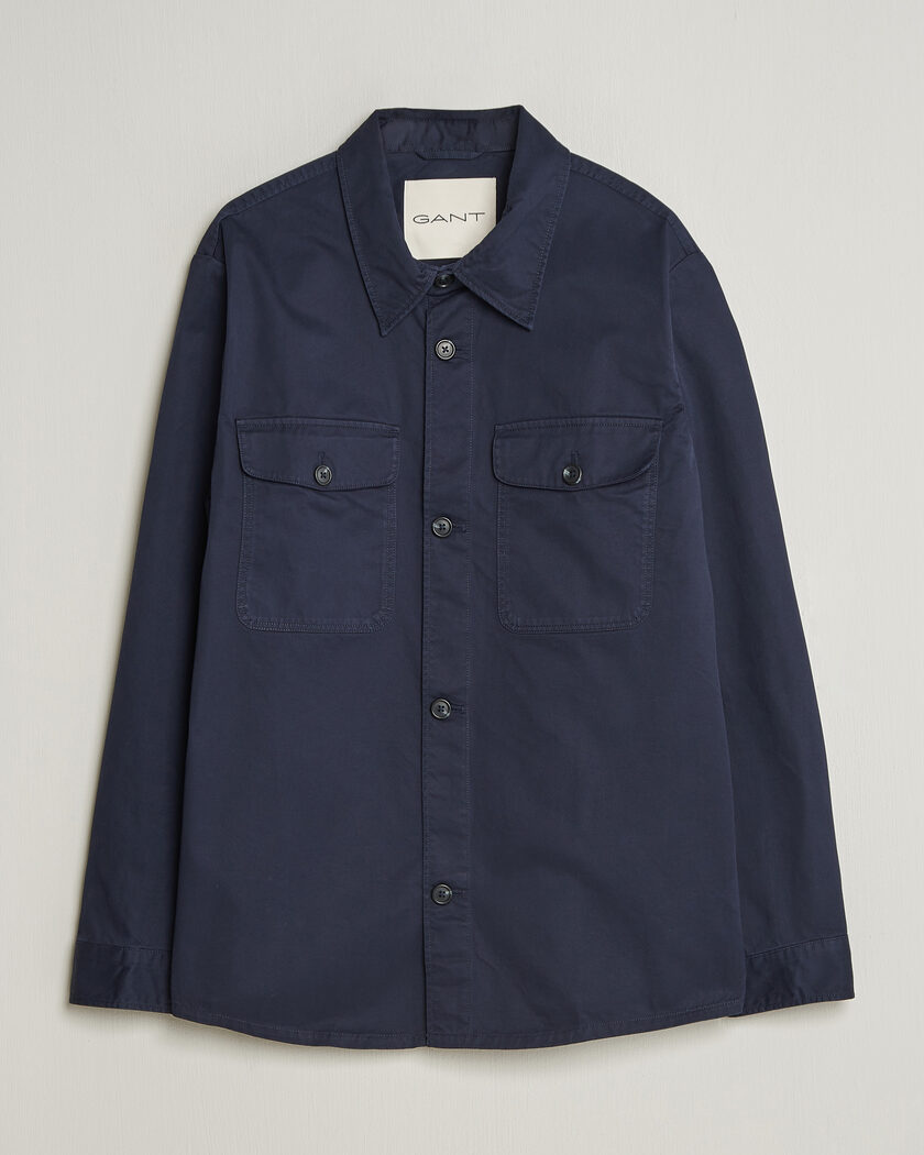 Gant Regular Fit Cotton Twill Overshirt Evening Blue – Blu