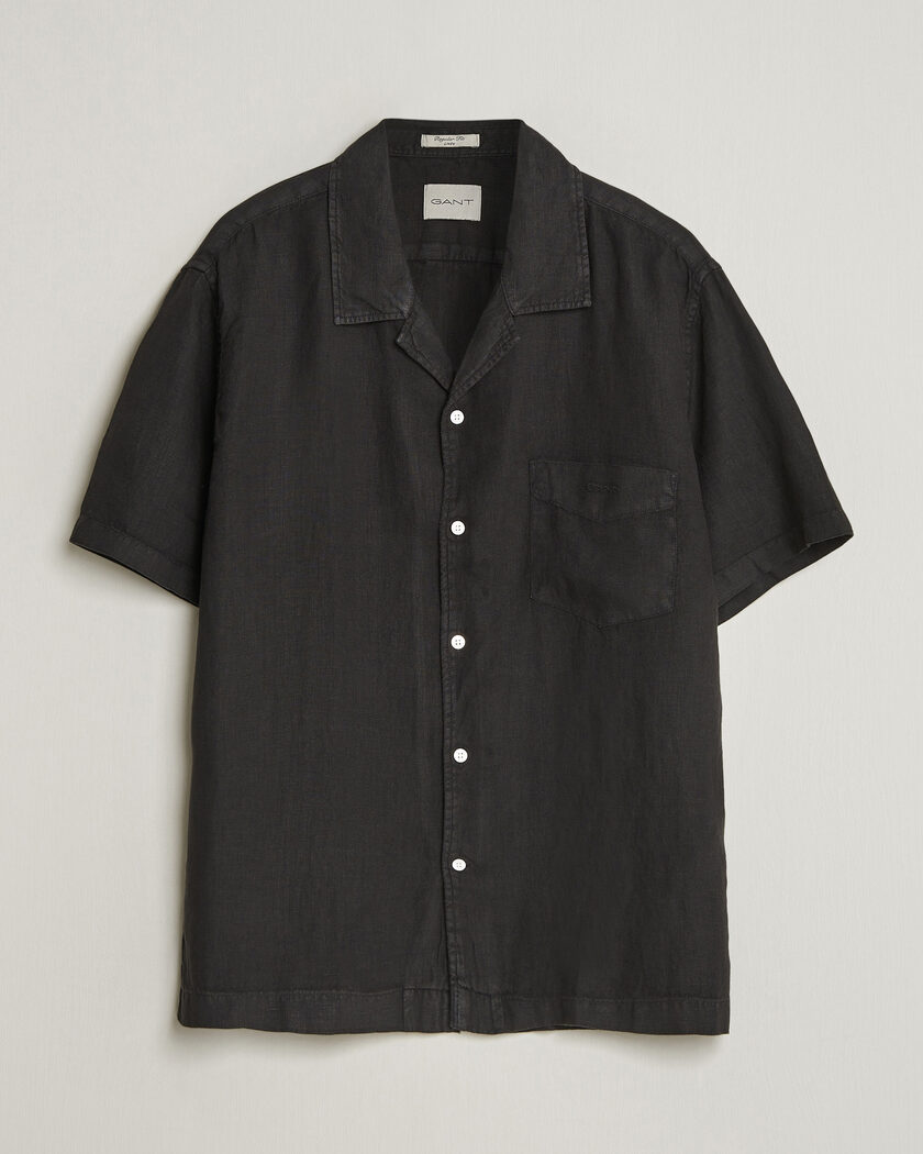 Gant Regular Fit Garment Dyed Resort Shirt Black – Nero