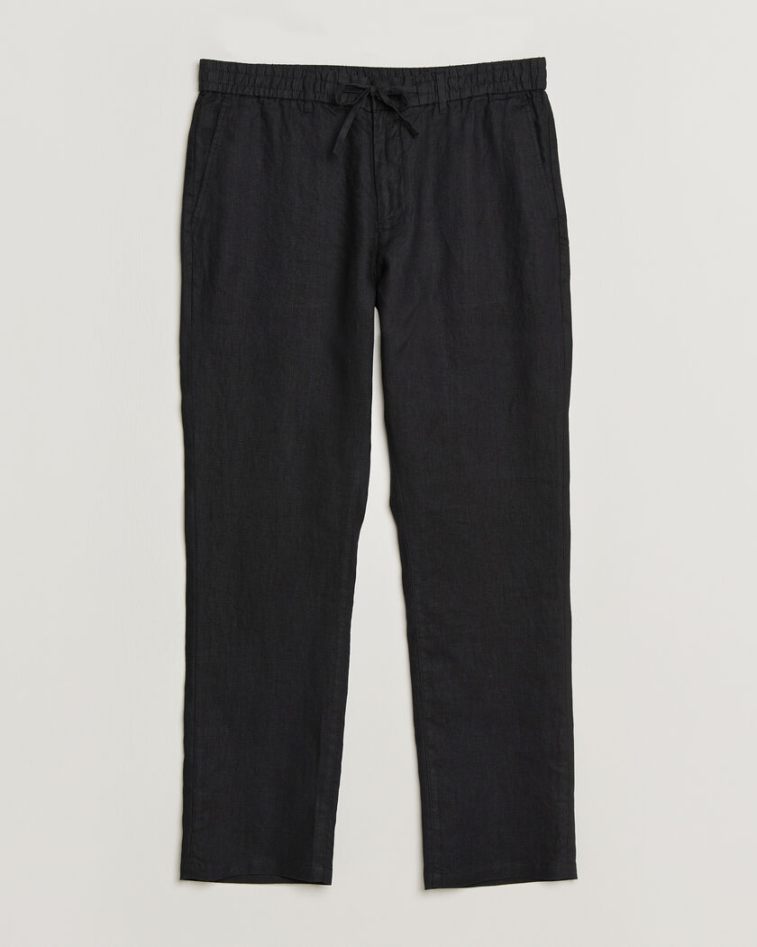 Gant Regular Fit Linen Drawstring Pants Black – Nero