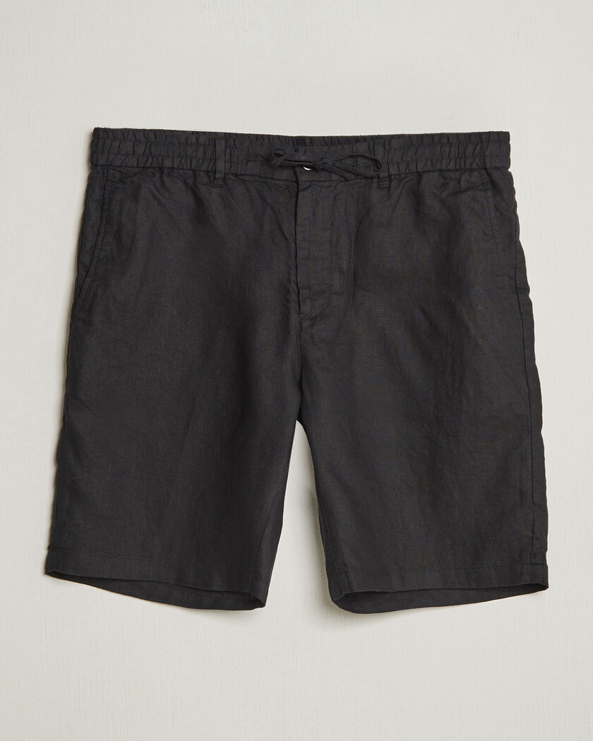 Gant Regular Fit Linen Drawstring Shorts Black – Nero