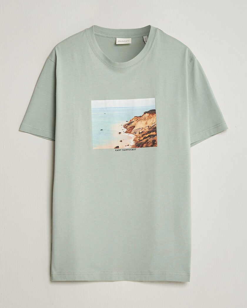 GANT Scenery Graphic Crew Neck T-Shirt Ceramic Grey – Verde