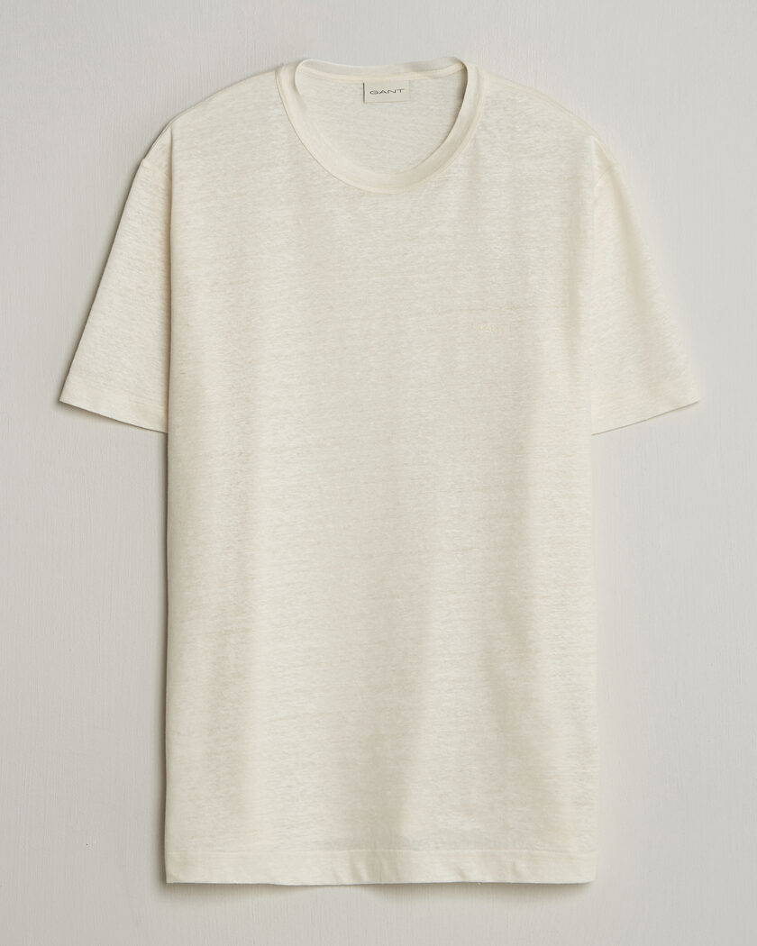 GANT Linen T-Shirt Creamed White – Bianco
