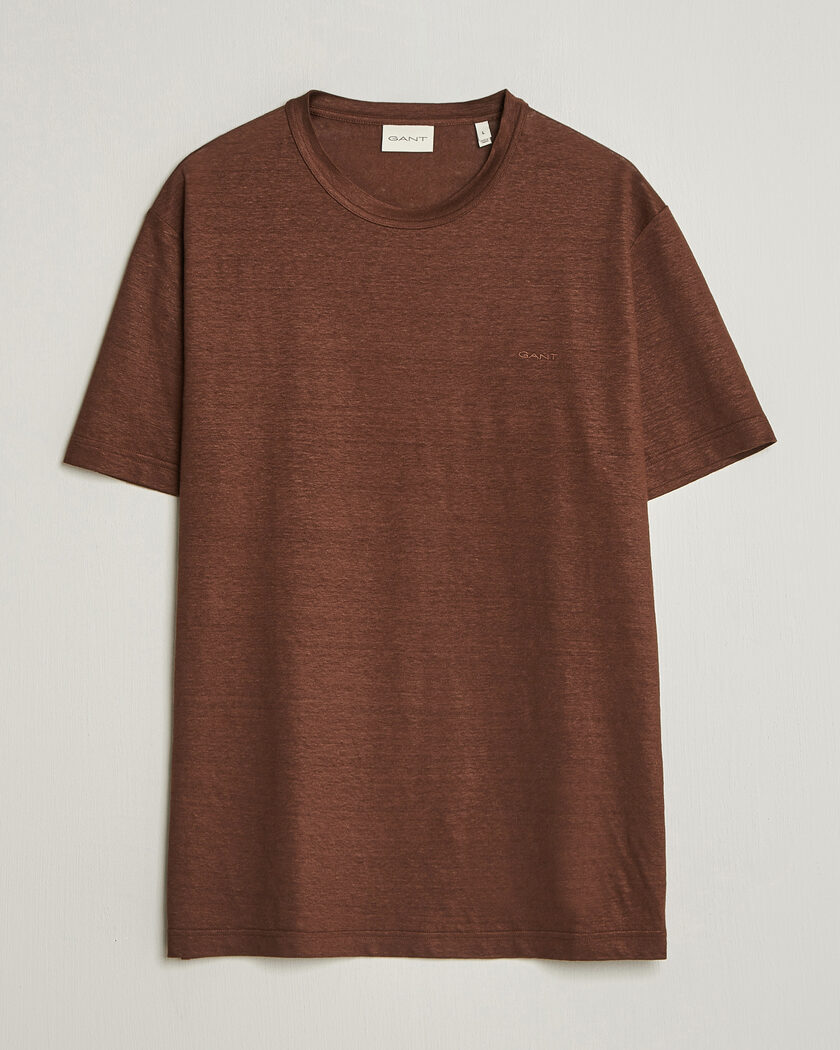 GANT Linen T-Shirt Mahogany Brown – Marrone