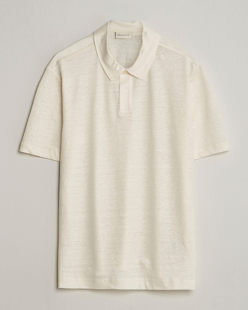 GANT Linen Polo Creamed White – Bianco