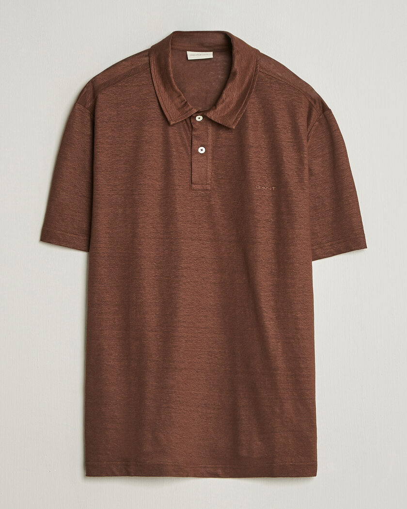 Gant Linen Polo Mahogany Brown – Marrone