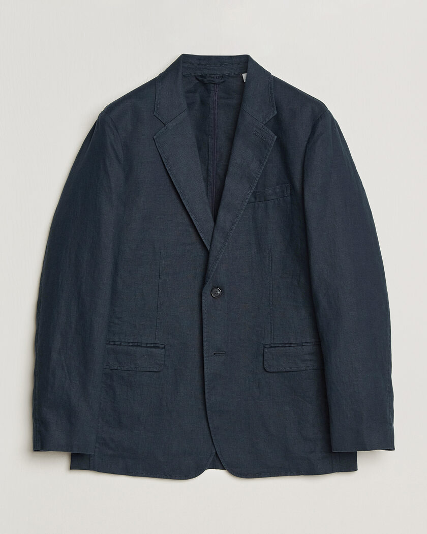GANT Garment Dyed Linen Blazer Evening Blue – Blu