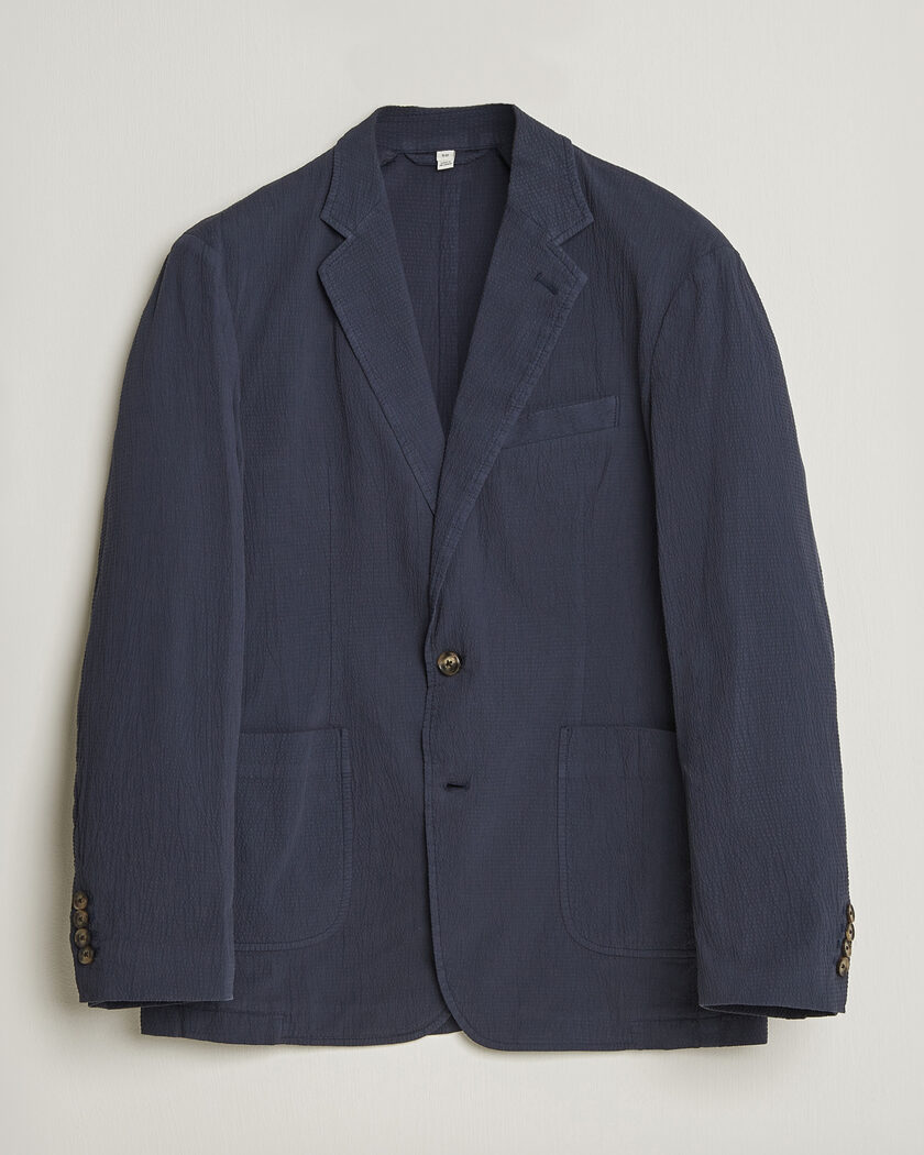Gant Garment Dyed Seersucker Blazer Evening Blue
